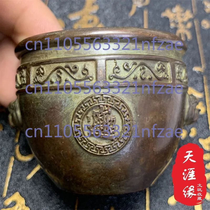 

Коллекция Китай бронзовая мини-курильница горшок чаша с сокровищами статуя декор стола