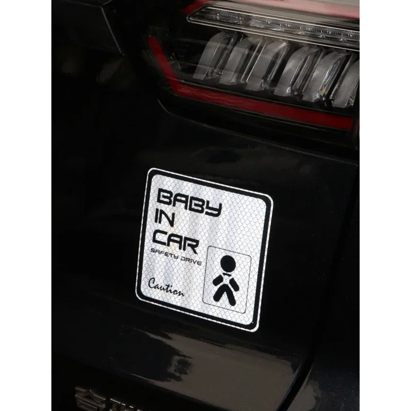 2 Baby In Car Personality Creative Stickers Fun With Safety Warning Signs Reflective Magnetic Rain Protection Removable