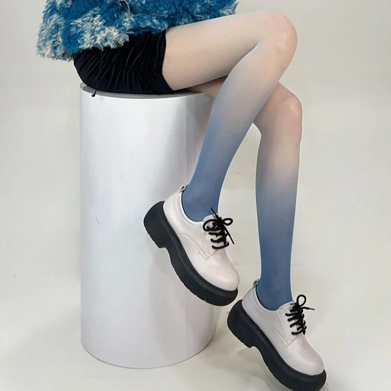 Gradient Contrast Candy Color Pantyhose Women Thin Breathable Elastic Skinny Tights Soft Hosiery Cosplay Party Casual Occasions