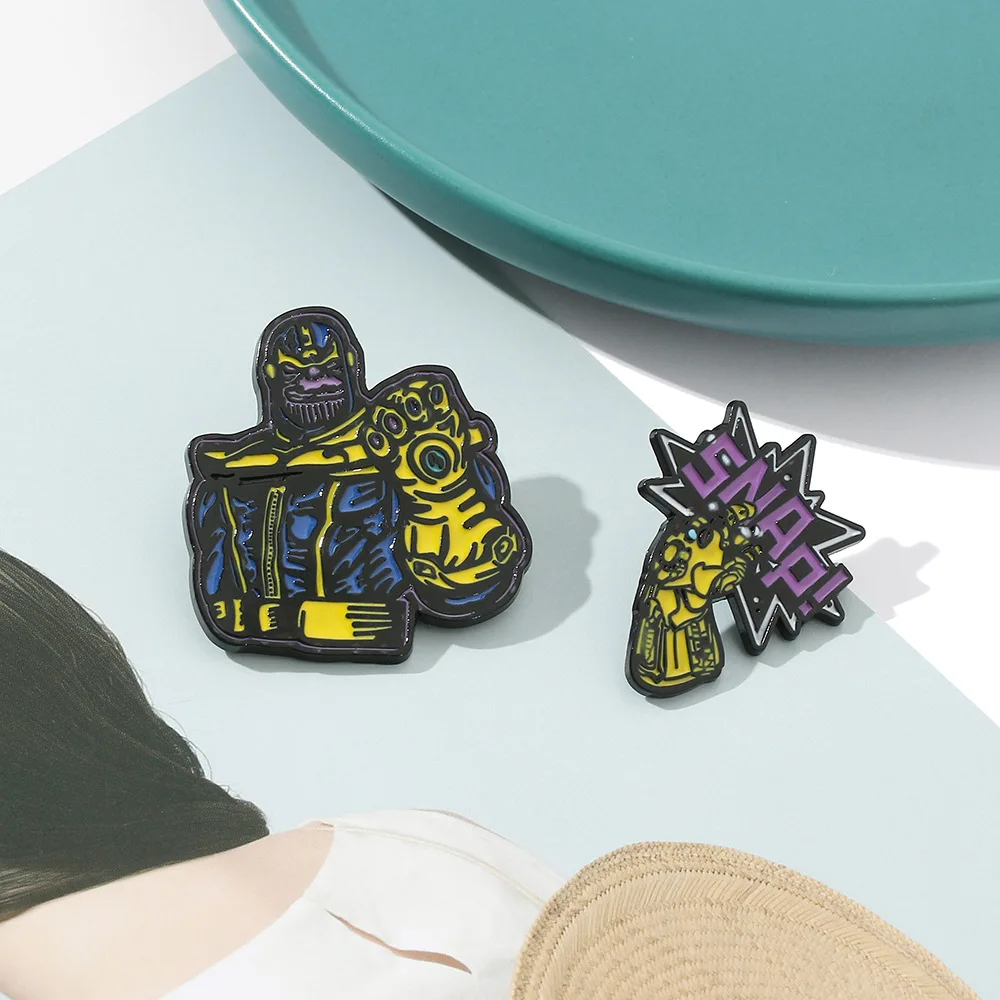 Marvel Series Super Heroes Brooch Iron Man Thanos Movie Figure Creativity Badge Enamel Pins Accessories Children Jewelry Gifts