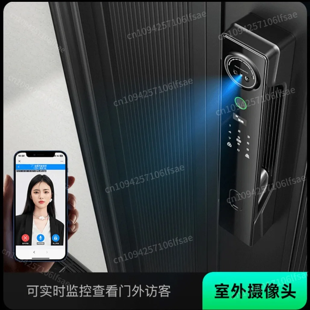 Cross-border graffiti Tuya face 5-inch video intercom automatic smart fingerprint lock lock remote APP unlocking