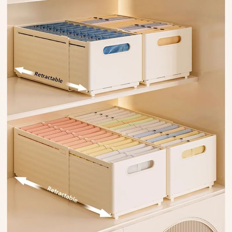 Adjustable Clothes Storage Box Closet Organizer Categorized Clothing Organizer Kitchen Cabinet Storage Bin Home Organizer