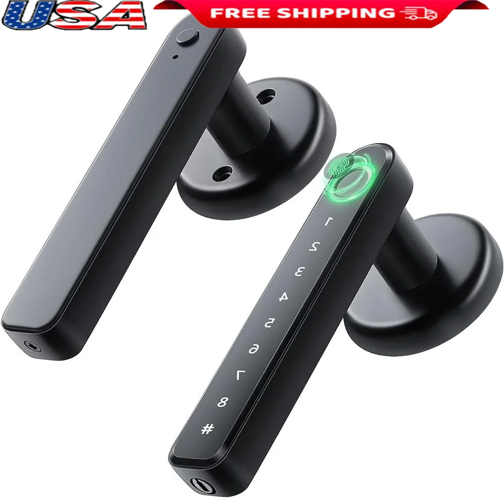 

Smart Fingerprint Door Lock Keypad Keyless Entry with Handle Security Lock Home Office Apartment Hotel