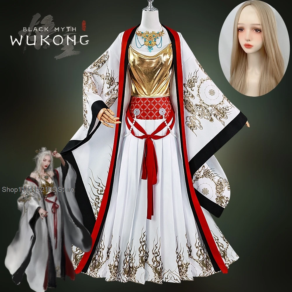 Black Myth: Wukong Adult Costume Raksasi Halloween Woman Women Costumes Hallowen Women's Cosplay Adults Anime Fantasy Wig