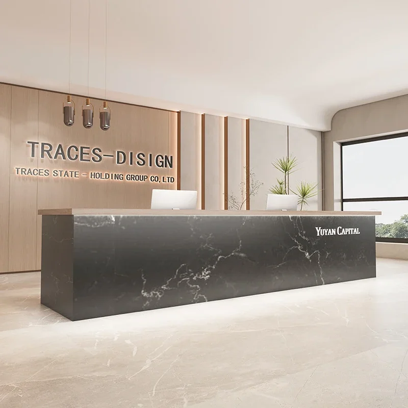 

Salon Reception Desk Restaurant Furniture Beauty Storage Luxury Help Institute Counter Front Entrances Table Bureau Atelier Long