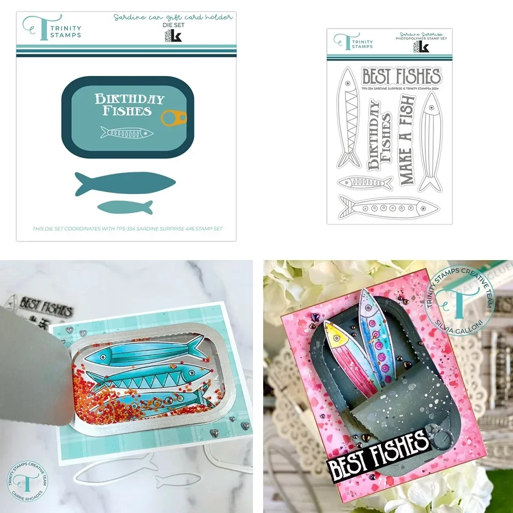 Troqueles y sellos de corte de Metal sorpresa de sardina para álbum de recortes DIY, álbum de fotos, grabado en relieve, tarjetas de papel decorativas