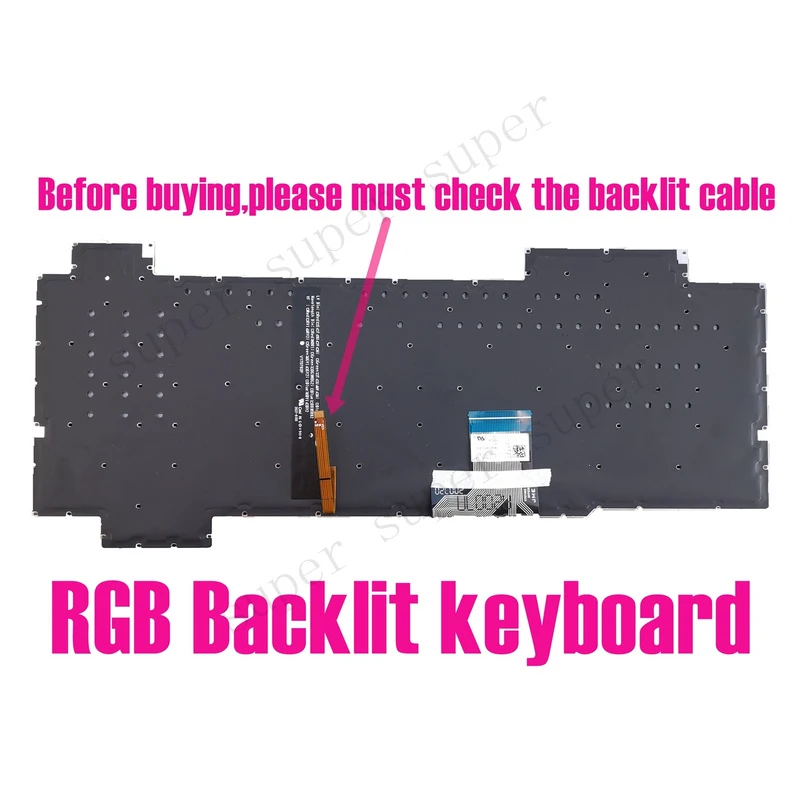 SSS+ Latin-Spanish Backlit Keyboard for ASUS FX505D FX505DY FX505DD FX505DT FX505DU