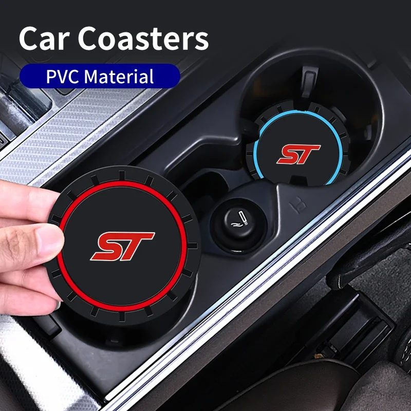Performance Style Car Water Cup Mat Silicone Coaster Decoration for Explorer Escape Mustang Puma Fiesta Focus Mondeo Kuga