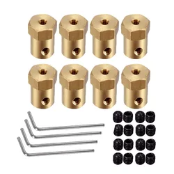 Model Car Accessories Brass hexagonal coupling Car tire connector Axle 3mm 4mm 5mm 6mm 7mm 8mm Adapter Toys Parts