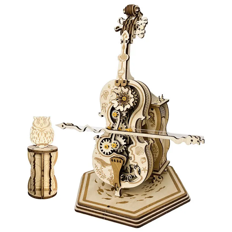 Puzzle Violon Rétro 3D en Bois pour Fille, Assemblage Avancé, Dispositif Dangthm, Modèle Jouet Créatif, Cadeau