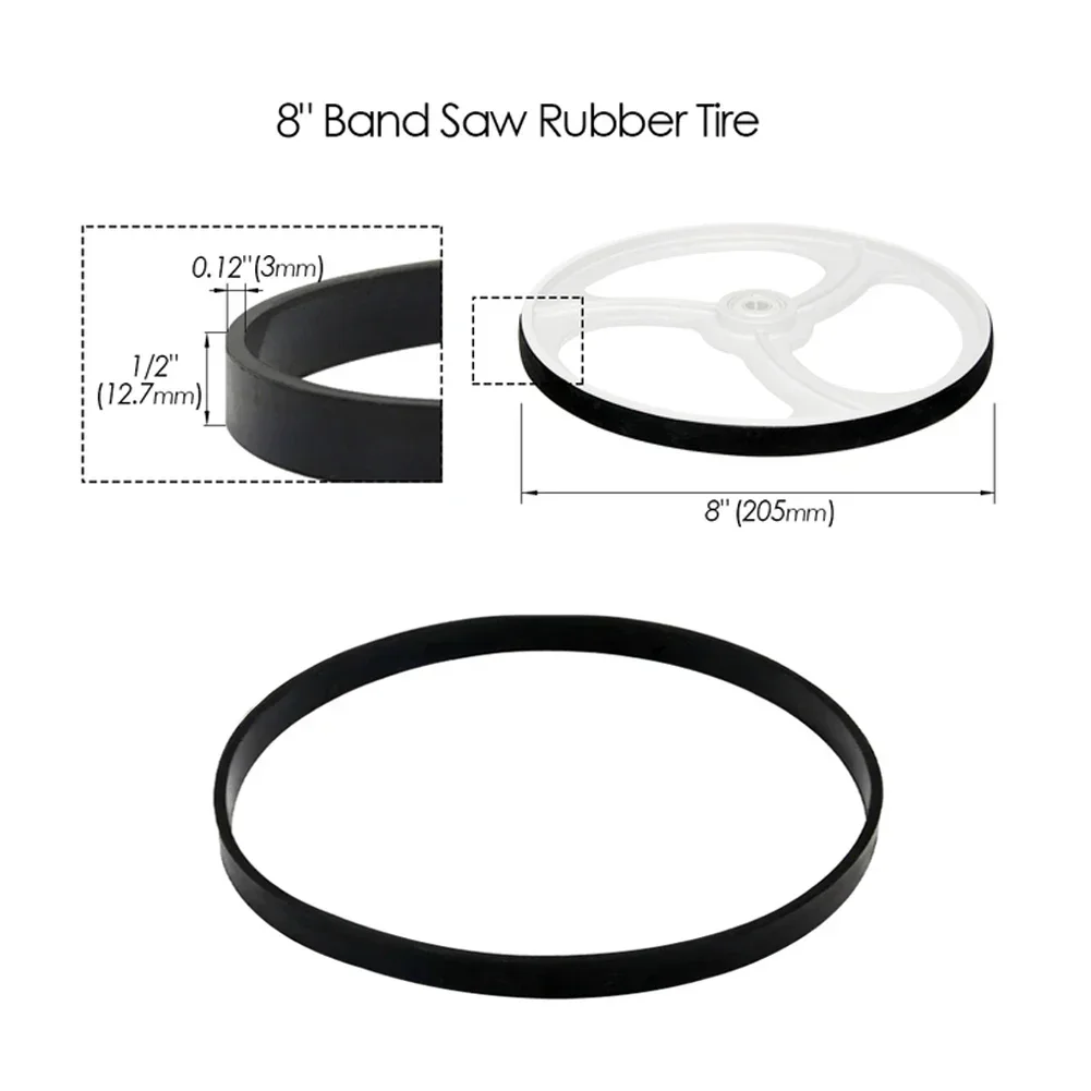 1pc Bandsäge Bands Gummi Reifen für 8/9/10/12/14 Zoll Bandsäge Scroll Räder Holzbearbeitung Werkzeug Ersatzteile Anti-Lärm Gummi Ring