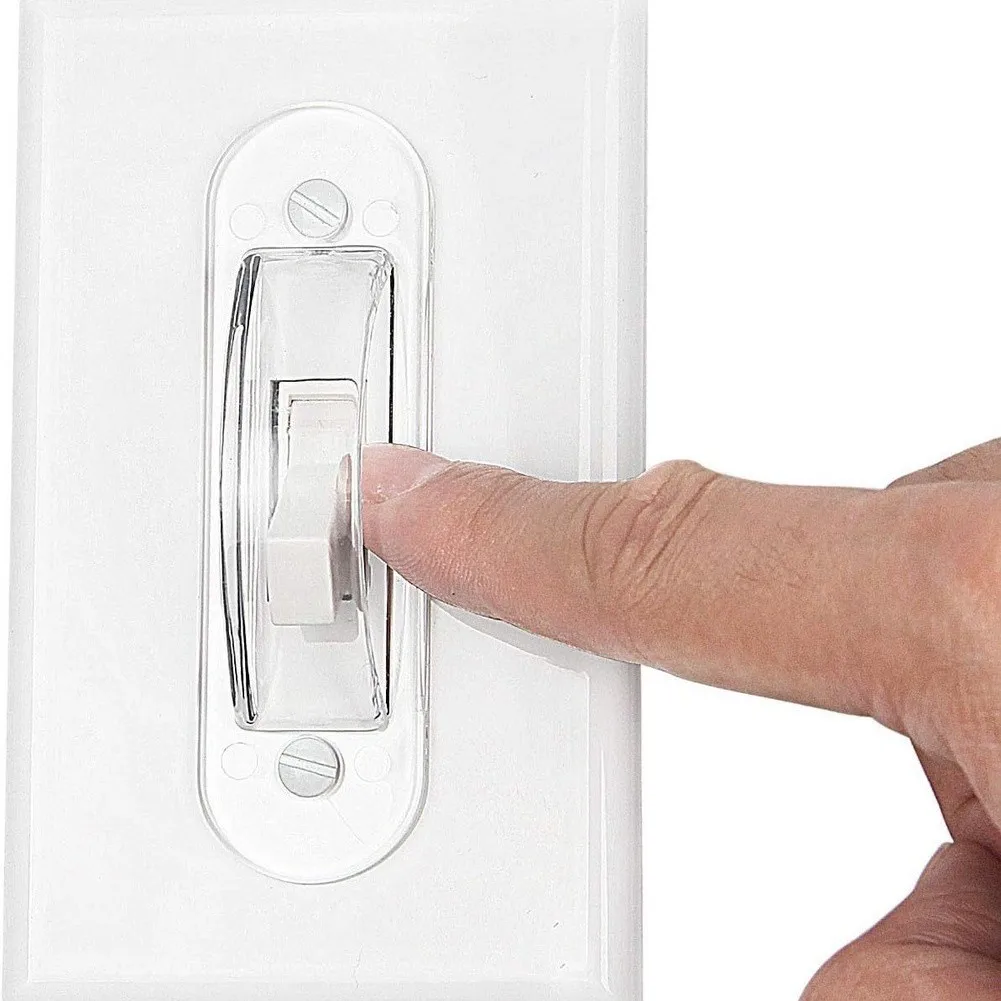 ABS Wall Switch Cover Plate Pack of 8 for Household Safety Against Accidental Switching White Transparent 8.1 2.5 2.2cm