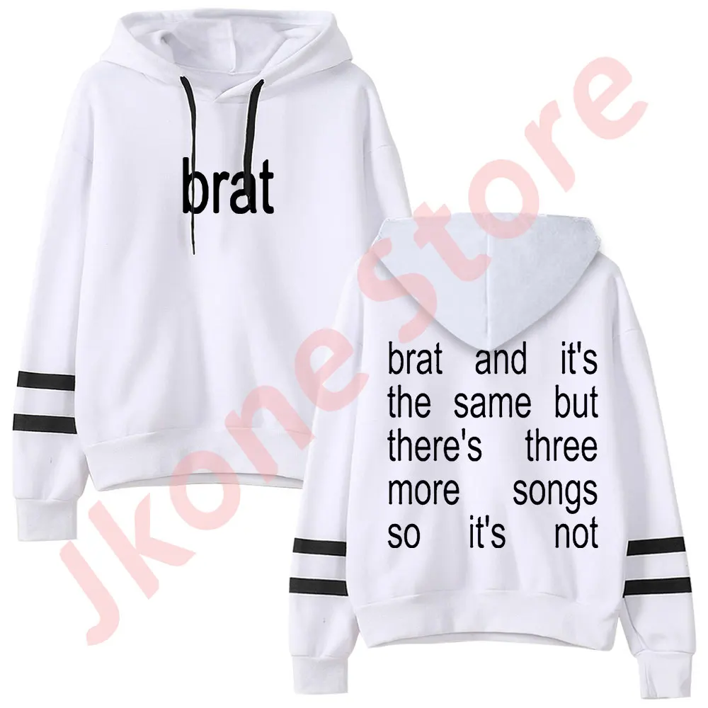 Charli XCX Brat Remix Merch Pullover Hoodies Unisex Fashion HipHop Pocketless Parallel Bars Sleeve Streetwear