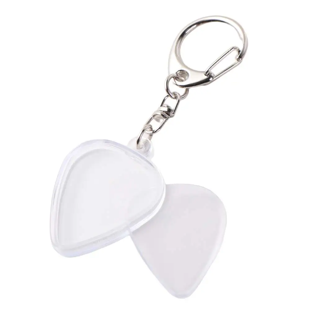 Heart Shaped Guitar Pick Collection Box Transparent Picks Size Case Guitar Pick Keyring Guitarists Storage Pick Organizer