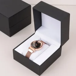 Boîte de rangement pour montres retournées en cuir PU pour hommes, étui de montre unique, vitrine de montre-bracelet, mode