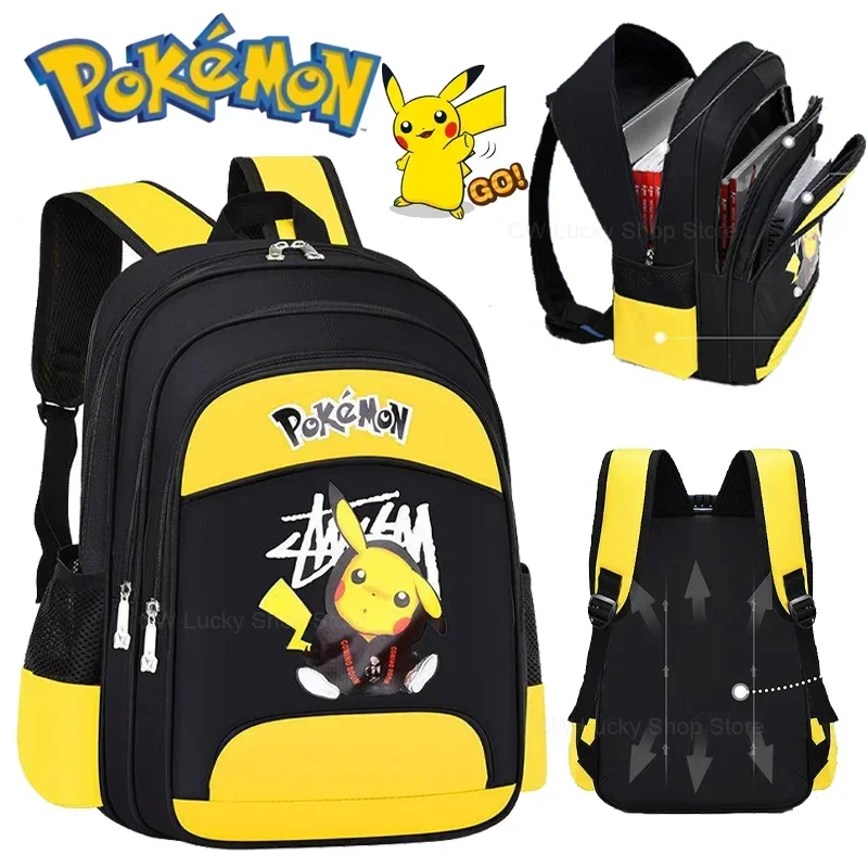 Pokemon Pikachu Tornister do szkoły podstawowej Cute Cartoon Oxford Chłopcy Plecak dziecięcy Space Schoolbag Wodoodporna, oddychająca torba