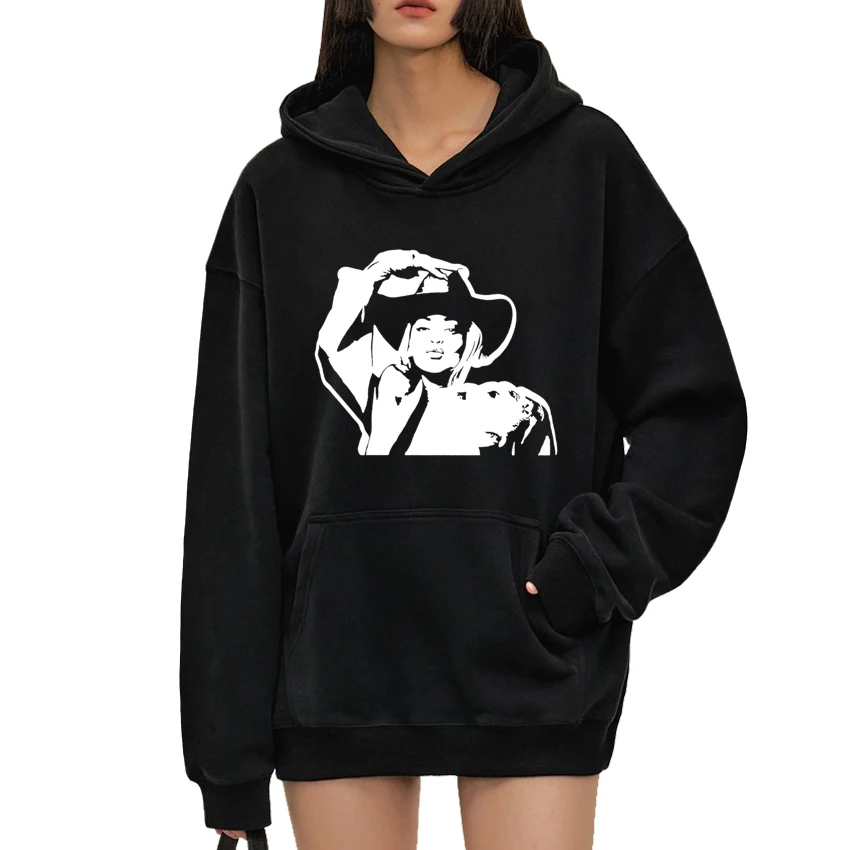 

Hot singer Beyonce Cowboy Carter album print Hoodie 2024 Men Women vintage Casual pullovers Unisex Fleece Long sleeve Sweatshirt