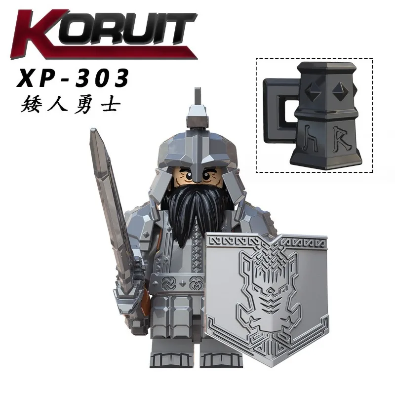 

Kerui KT1040 medieval dwarf Turin tribe iron foot Dane, assembled building block figurine toy bags wholesale