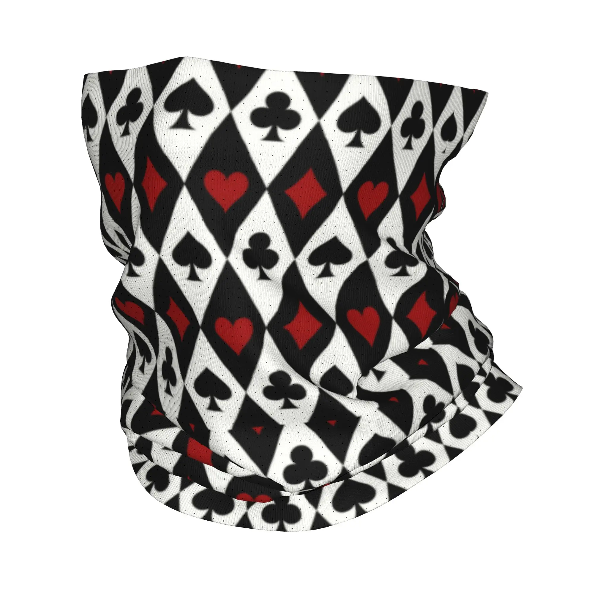 

Custom Cool Poker Neck Gaiter Women Men UV Face Shield Winter Gambling Card Game Bandana Scarf for Cycling