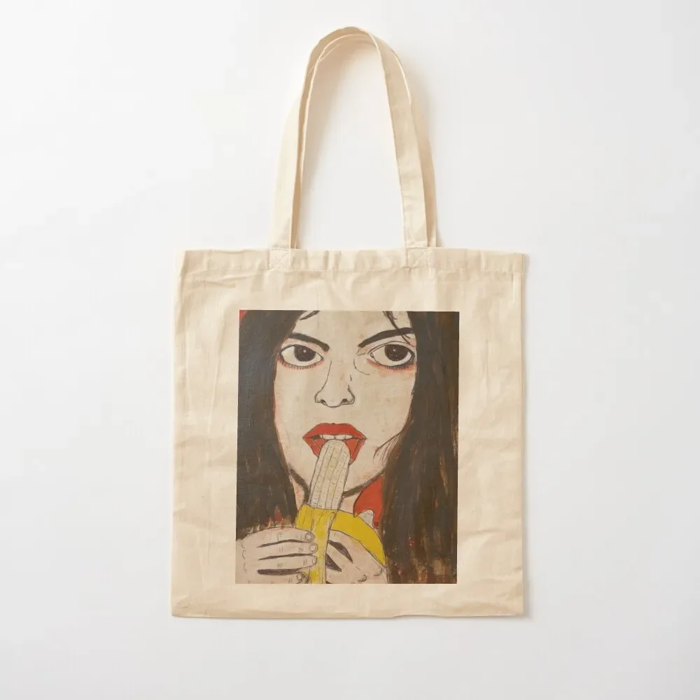 Lina enjoys her Banana Tote Bag reusable shopping bag tote bag men's