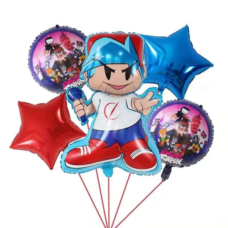 Friday Night Funkin Aluminum Film Balloon 5-piece Set for Party Decoration