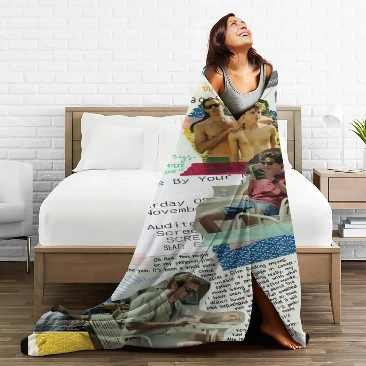 

Baby Blankets Call Me By Your Name Film Plaid Fleece All Season Collage Fans Warm Throw for Bedding Travel Bedding Throws