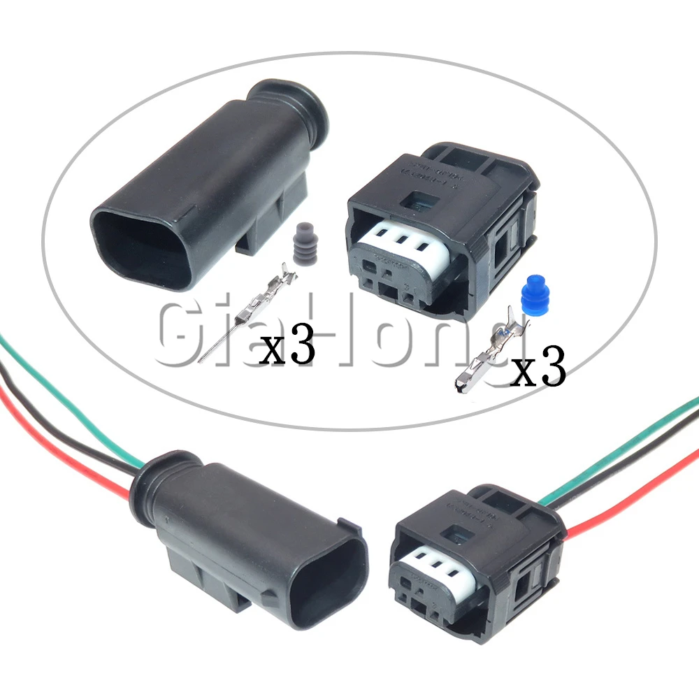 1 Set 3 Ways 1-1452049-1 AC Assembly Auto Cable Socket Car Waterproof Connector for BMW Audi Gas Throttle Pedal