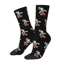 Chaussettes décontractées en polyester pour hommes et femmes, dessin animé Pinocchio, haute qualité, printemps, été, automne, hiver, nouveau