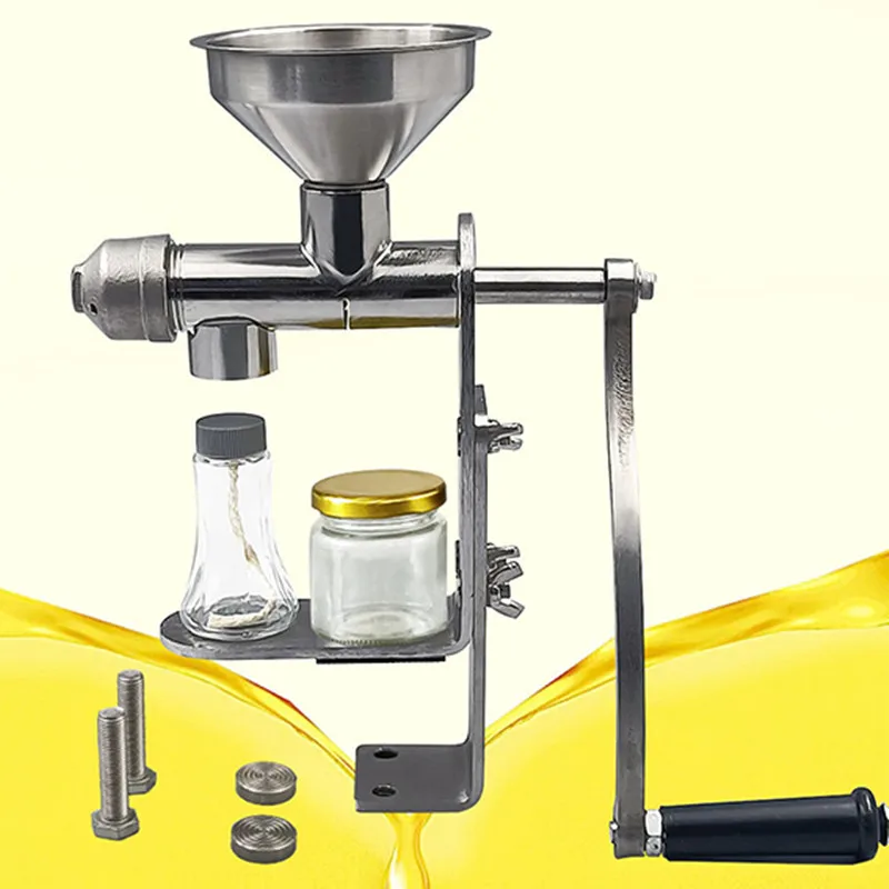 Manual Oil Press Machine Stainless Steel Cold Hot Press Oil Maker for Nuts Seed Home Oil Presser Maker Machine