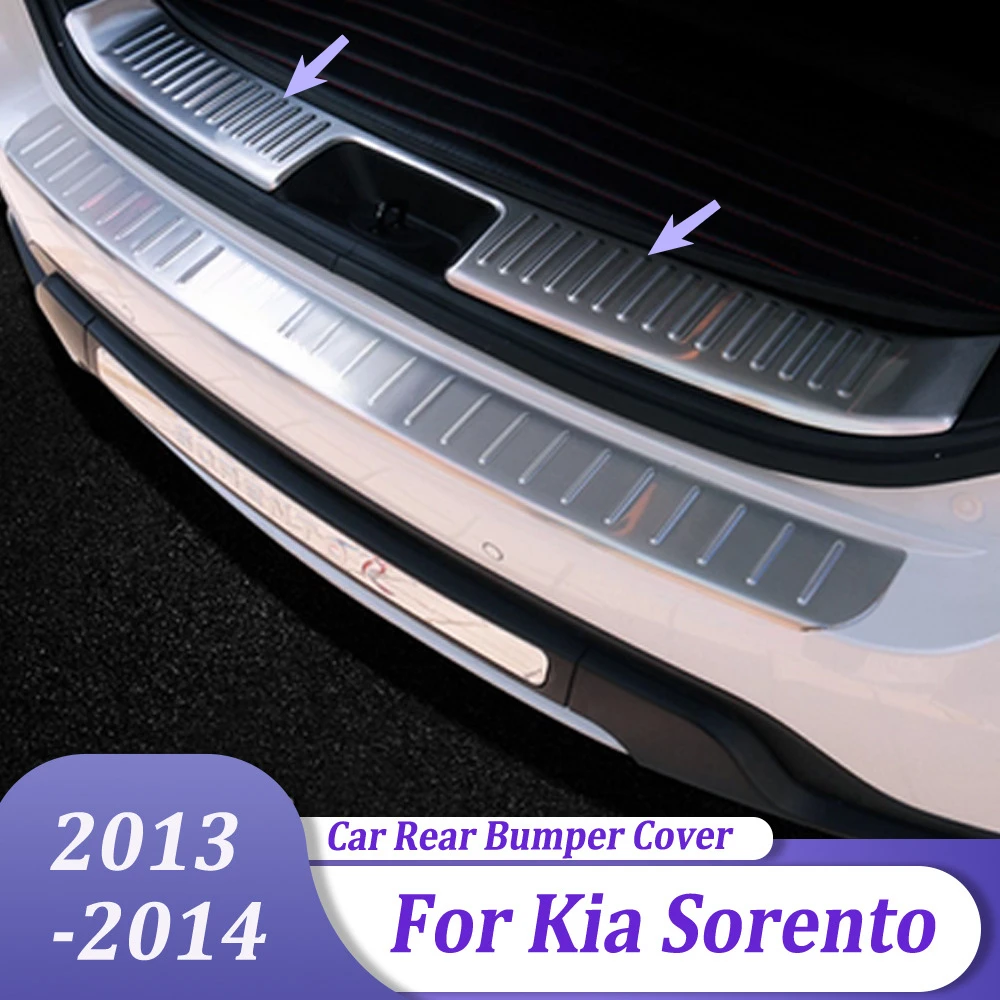 

Stainless Steel Rear Bumper Protector Sill Trunk Tread Pedal Plate Cover Car Sticker Accessories For Kia Sorento 2013 2014