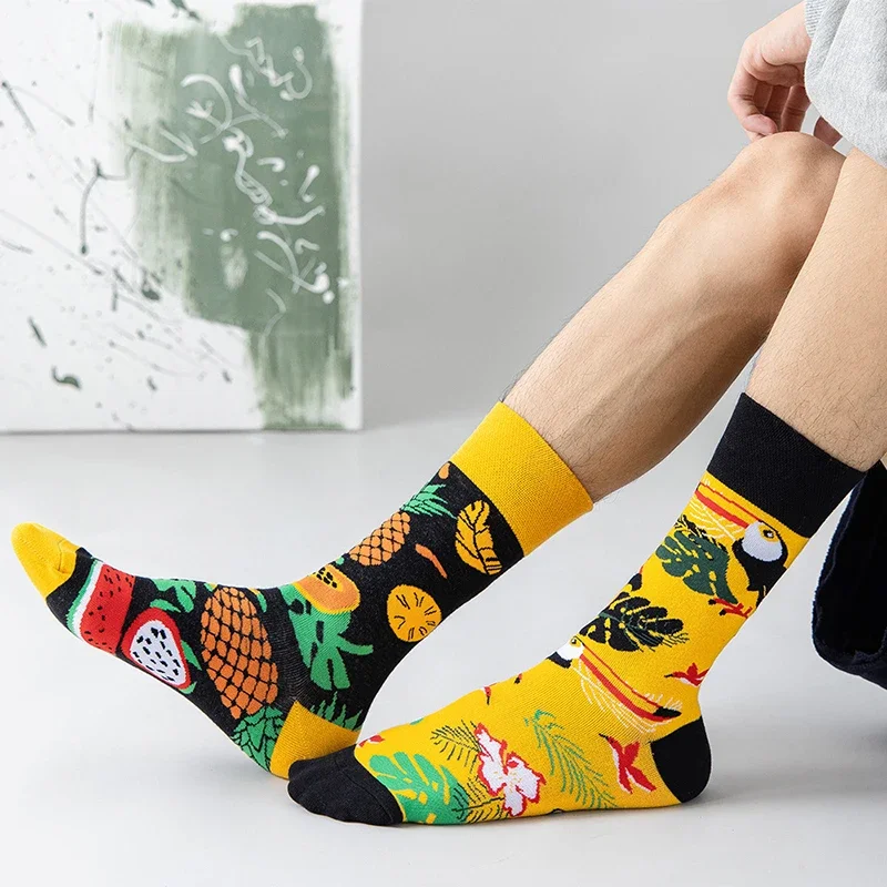 New fashion socks, spring and summer ab socks, color contrast socks, cute Japanese mid-tube socks