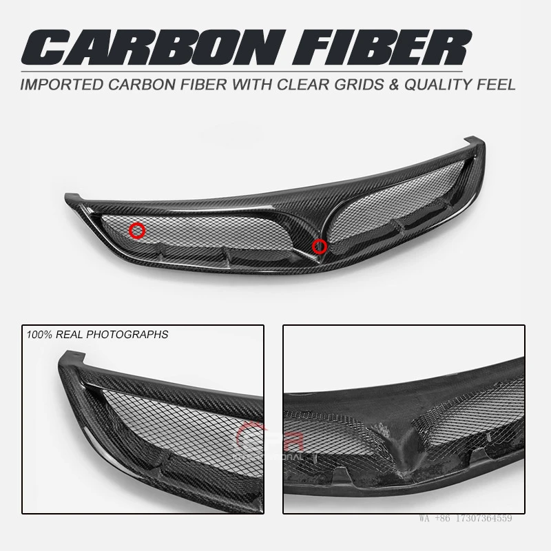 Hot for Honda 8th generation Civic FD2 modification, SEEKER style carbon fiber bumper grille cover, front face ghost