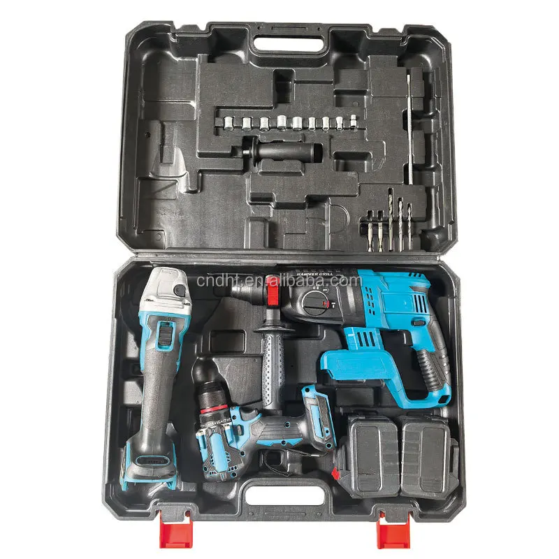 Custom Combination 21V Lithium Cordless Drill Handheld Electric Hammer Impact Drill Brushless Angle Grinder Wrench Pickaxe Nail