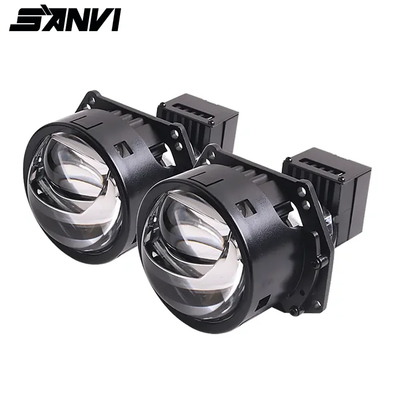 SANVI 2pcs A11Max Hyperboloid Bi LED Lenses for Hella 3R G5 Headlights Car Projector Upgrade  H1 H4 H7 9005 9006 9012 Lamp
