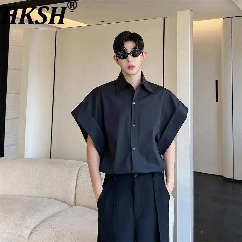 

HKSH Summer New Men Korean Style Niche Dark Design Large Sleeve Shirts Ins Trendy Tide Chic Fashion Streetwear Shirt Tops HK1702