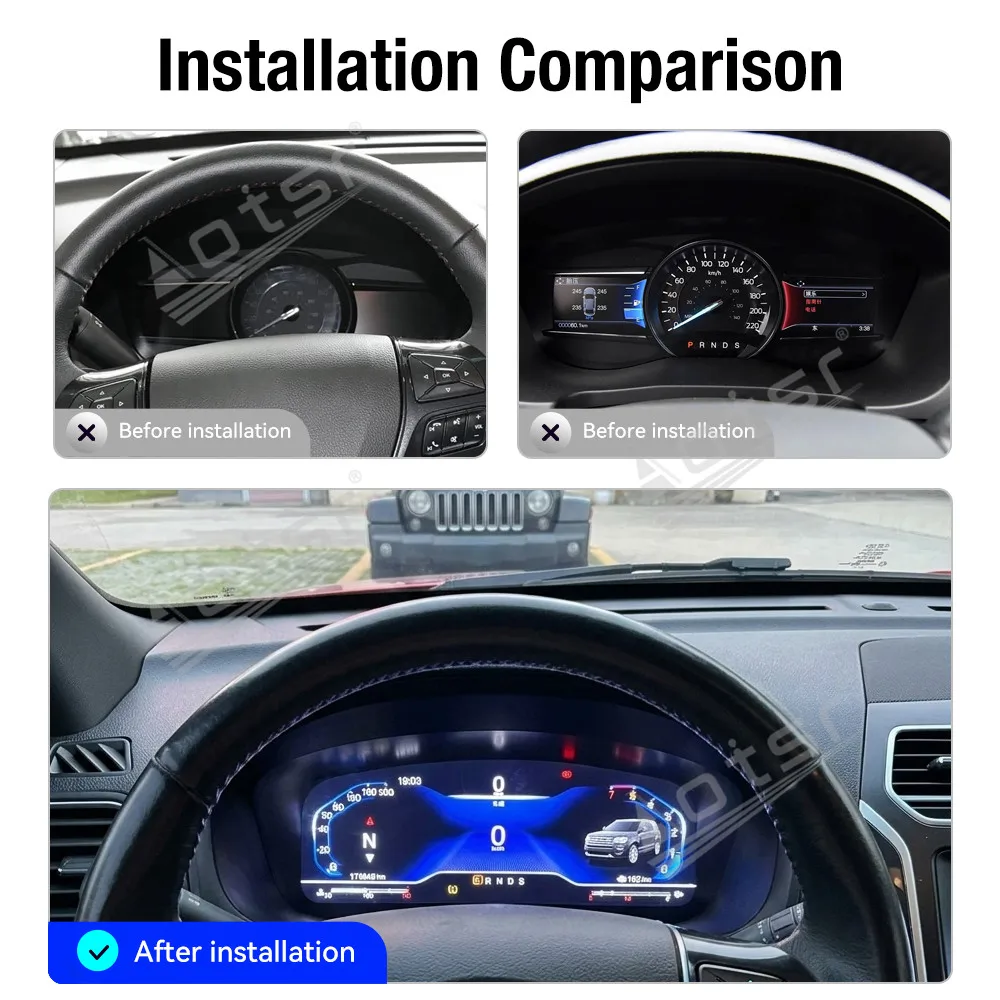 Linux 12.3Inch With CarPlay For Ford Explorer 2017 2018 Gauge LCD Dashboard Panel Car Instrument Cluster Modification Display