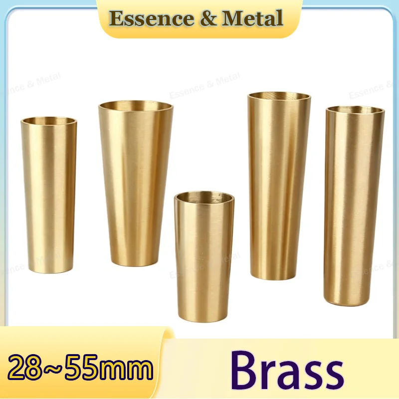4PCS Tapered Leg Covers Brass Furniture Leg Covers 28mm~55mm Non-sealed Chair Table Leg Protectors Tapered Through Hole Covers