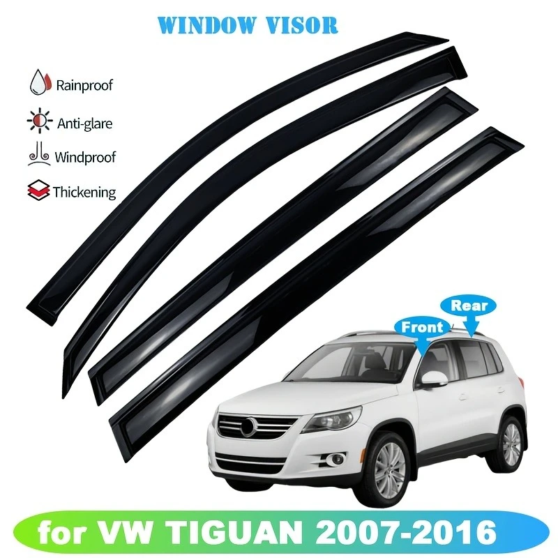 Window Visor Compatible for Volkswagen (VW) Tiguan 2007-2016 Window Visors Car Side Window Weathershield