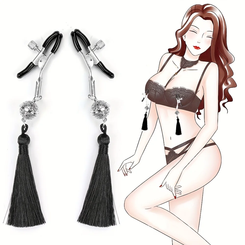 

Stainless Steel Hollow Bell with Tassel Nipple Clip Retro Palace Bell Breast Clamps BDSM Flirting Sex Toys for Women and Couples