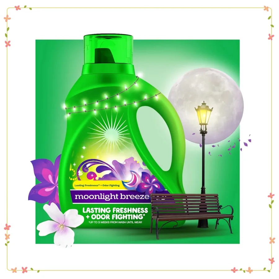 Detergente Líquido para Lavandería HE | Aroma de brisa de luz de luna | 61 cargas | 88 fl oz