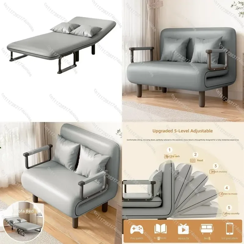 Foldable Sofa Bed Dual Purpose for Living Room Balcony Multi Functional Double Push Pull Retractable Convertible Sleeper