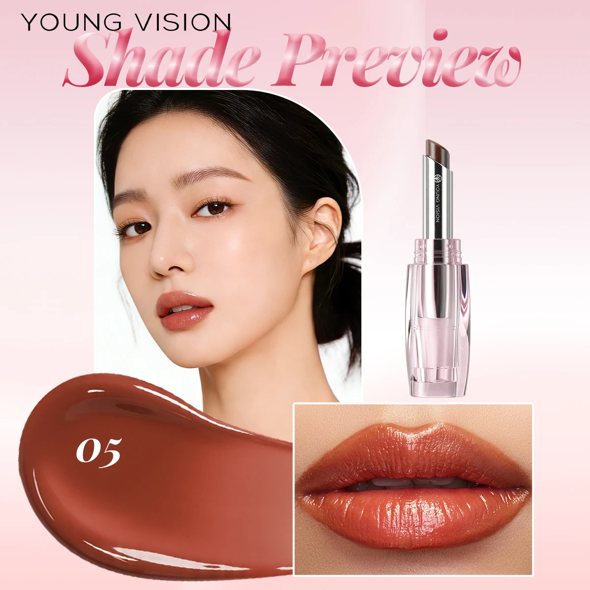 6-kleuren kristal glanzende lippenstift - hydraterende getinte lippenbalsem, glans, transparante buis, langdurige hydratatie,