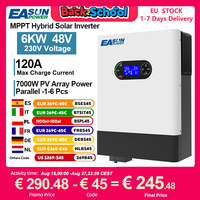 EASUN 3.2KW 6KW Hybrid Solar Inverter 24V48V 230V 120A Mppt Solar Charge Controller Grid Tie Inverter With WIFI Support Parallel