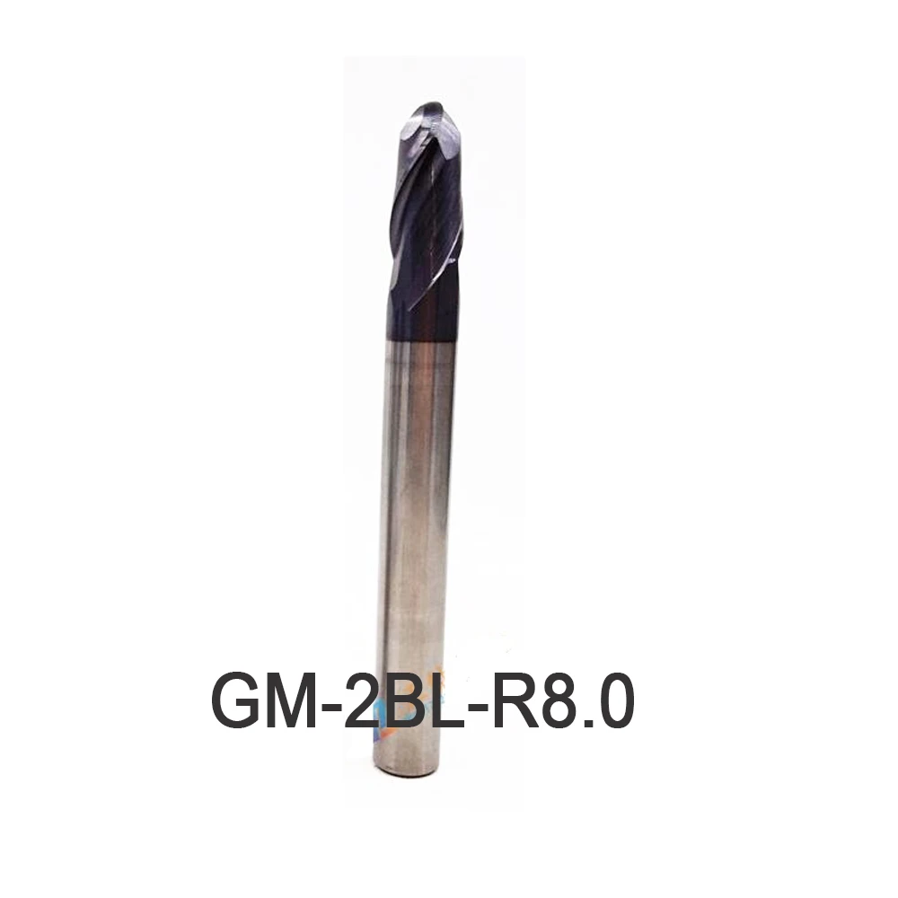 

GM-2BL-R8.0 ZCC Твердая сталь 2-флейтовый сферический нос с покрытием Фреза с ЧПУ Режущие инструменты Концевая фреза