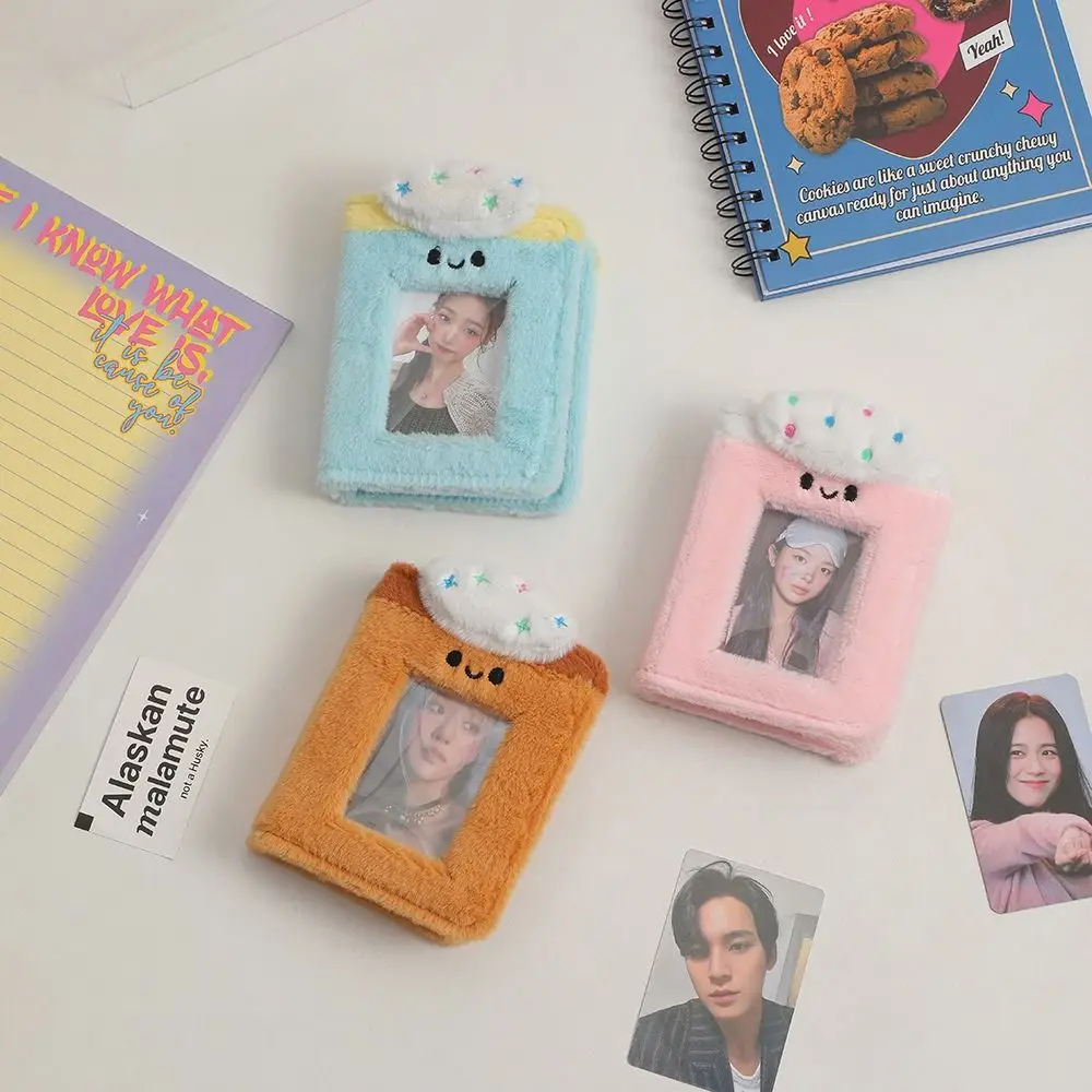 Plush Cartoon Plush Photocard Holder 1 Grids 3 Inch Idol Photo Album PVC Kawaii Photocards Collect Volume Student