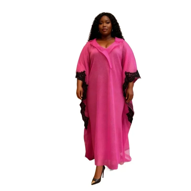 

Elegant African Party Evening Dresses for Women 2025 African 3/4 Sleeve Plus Size Long Maxi Dress Gowns Dashiki Africa Clothing