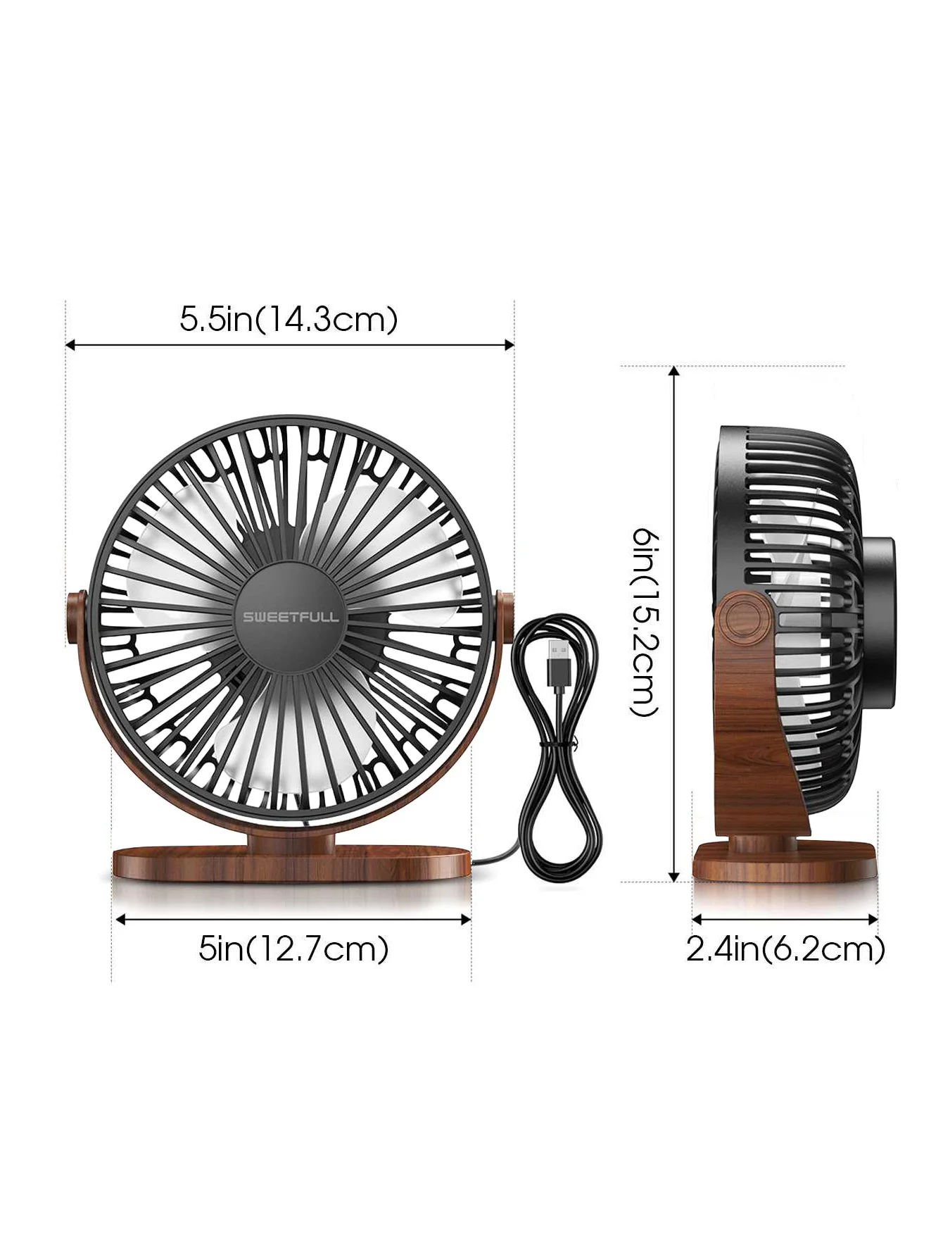 Portable USB Fan Mute 3 Speed Adjustment Desktop Wall Mounted Mini Electric Fan For Home Office Laptop Cooling