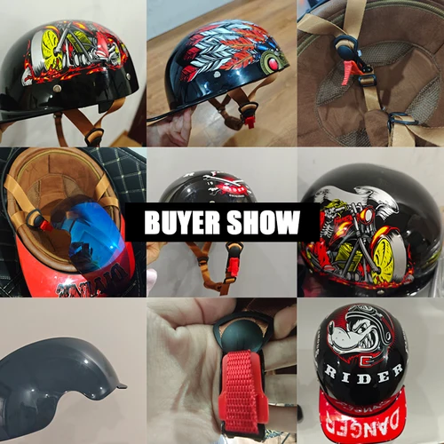 Imagen 2 del producto Gorras de béisbol personalizadas vintage para hombres y mujeres, cascos de motocicleta, cascos de mariquita, gorras de béisbol para coche eléctrico, medio casco