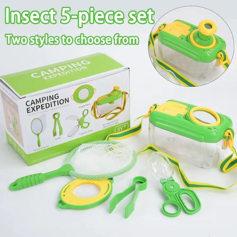 

Students Vest Hat Outdoor Insect Exploration with Magnifying Glass Camping Outdoor Adventure Tools Explorer Costume Explorer Kit