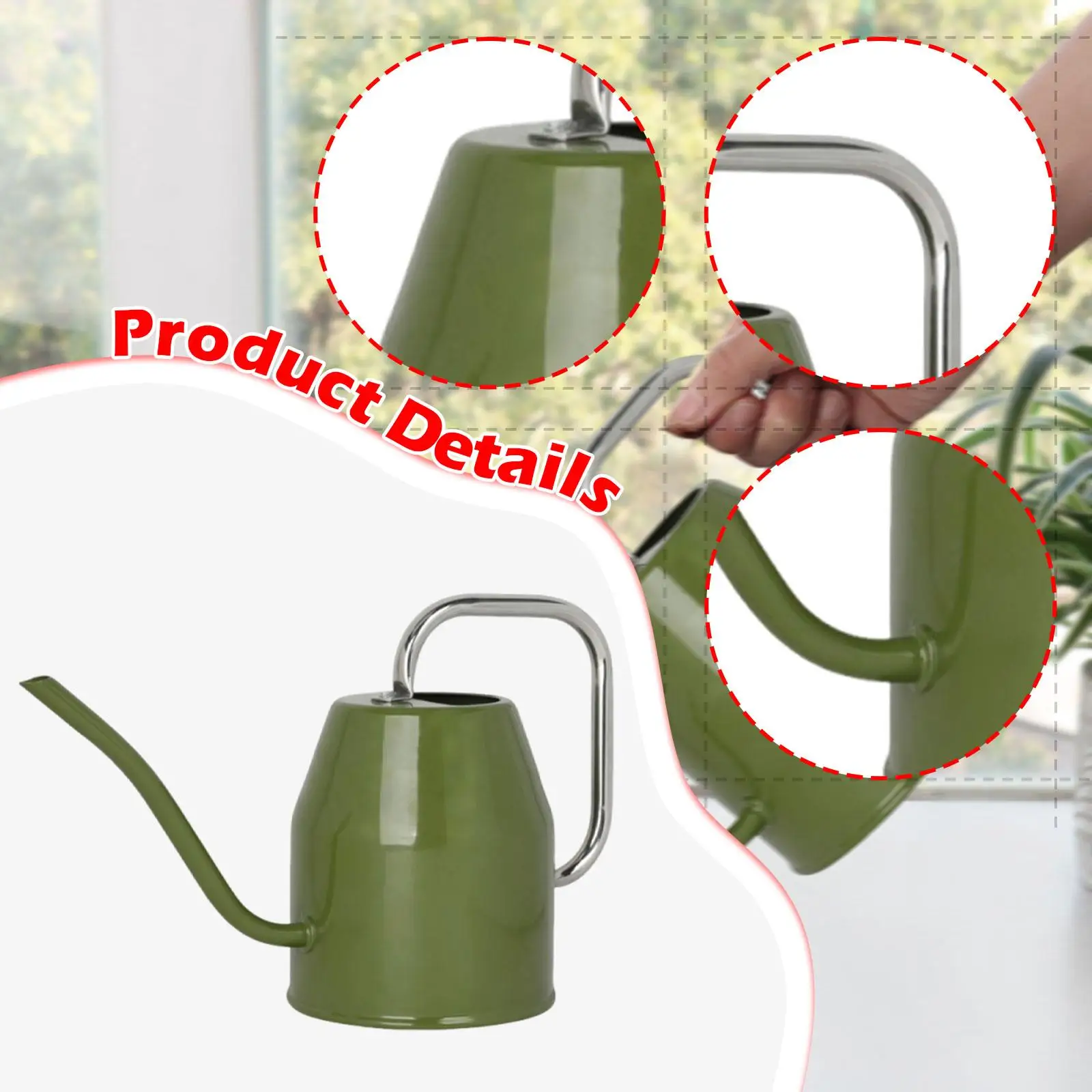 علبة سقاية عصارية معدنية طويلة أداة الري بالتنقيط للنباتات الداخلية شرفة هدية مكتب المنزل #5